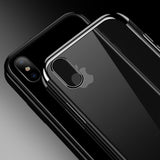 Capa transparente de gel TPU com estrutura de galvanoplastia para Samsung Galaxy A40 preto