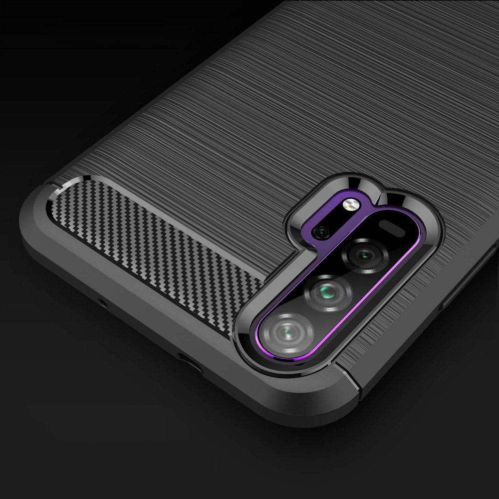 Capa carbono Capa flexível de TPU para Huawei Honor 20 - 20 Pro preta