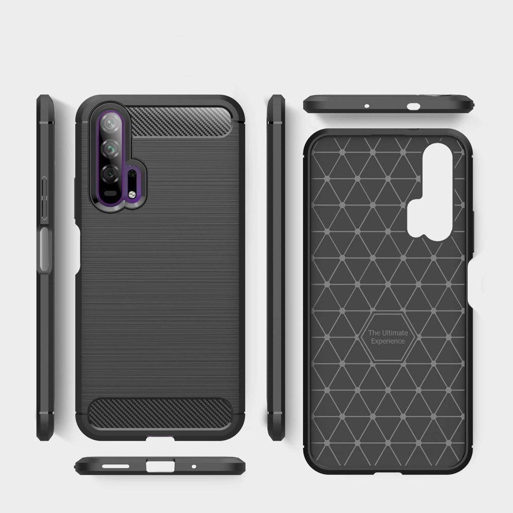 Capa carbono Capa flexível de TPU para Huawei Honor 20 - 20 Pro preta