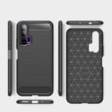 Capa carbono Capa flexível de TPU para Huawei Honor 20 - 20 Pro preta