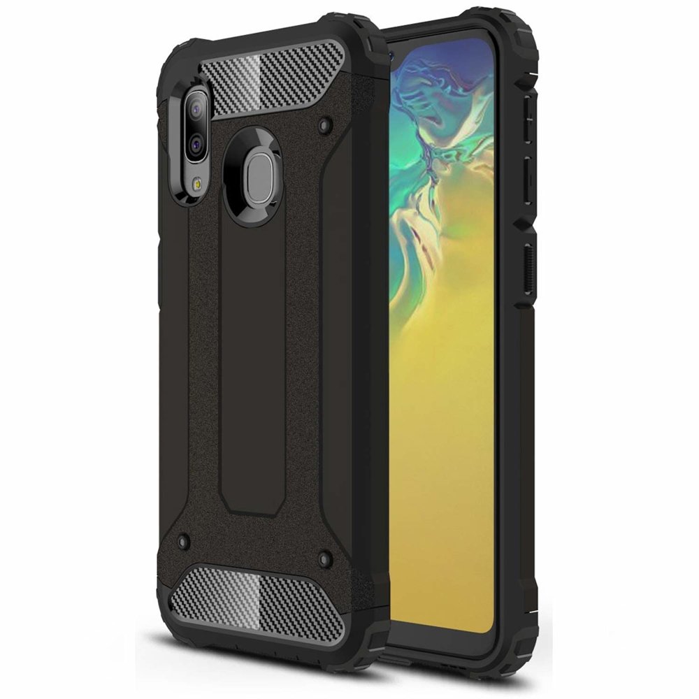 Capa Hybrid Armor Capa resistente e resistente para Samsung Galaxy A20e preta