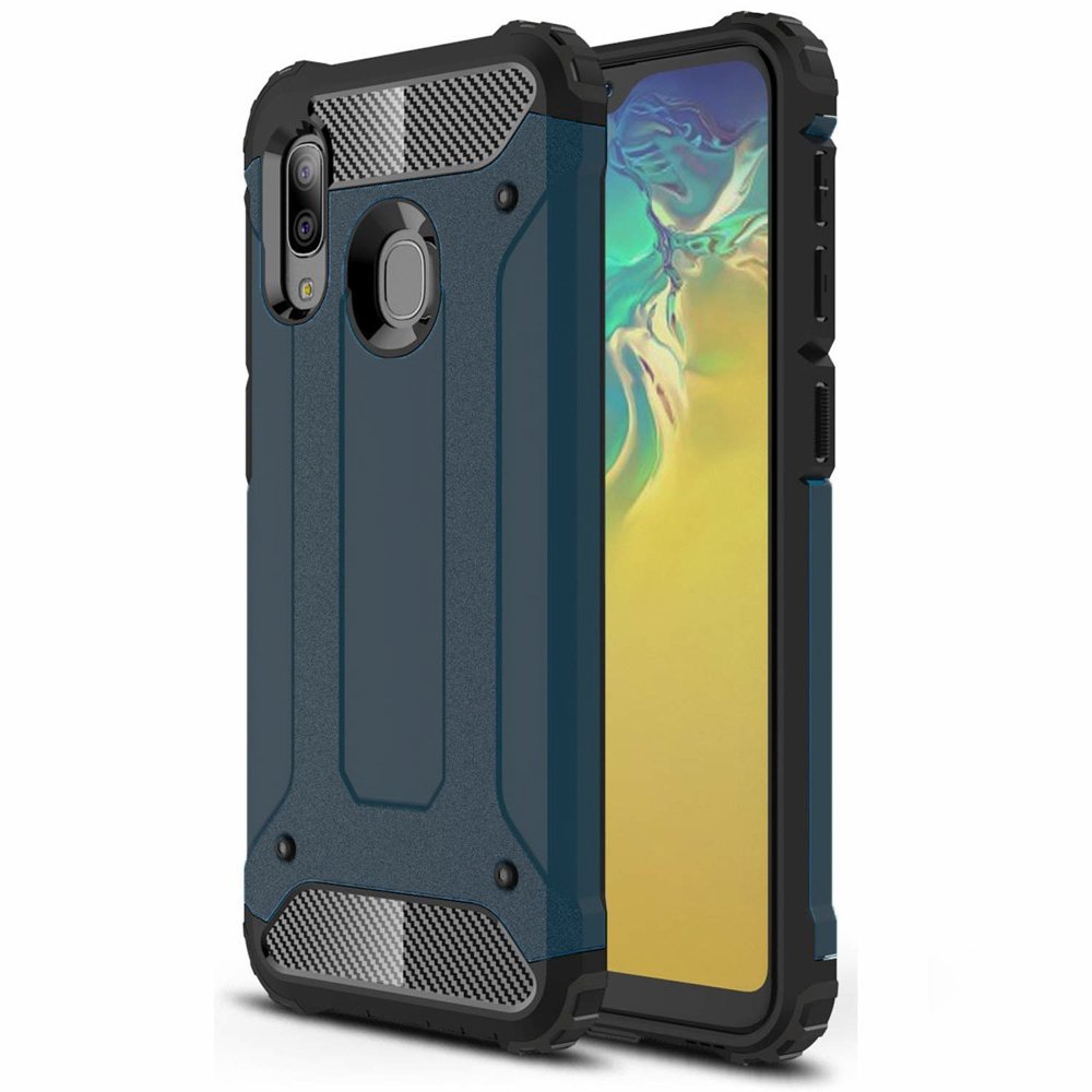 Capa Hybrid Armor Capa resistente e resistente para Samsung Galaxy A20e azul