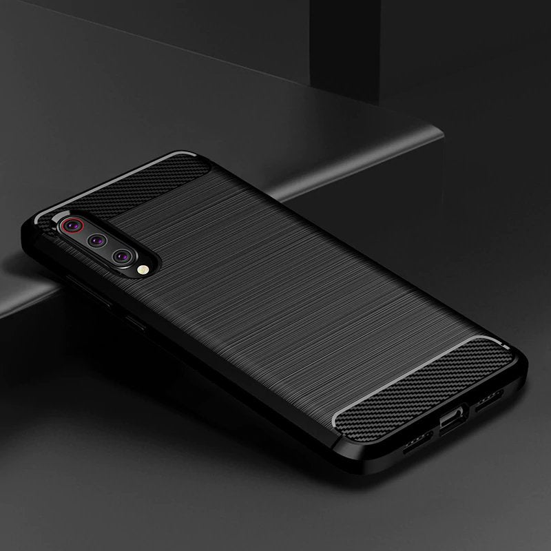 Capa carbono Capa flexível de TPU para Xiaomi Mi 9 Lite  -  Mi CC9 preto