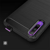 Estojo de carbono Estojo flexível de TPU para Honor 9X preto