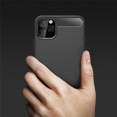 Capa carbono Capa flexível de TPU para iPhone 11 Pro preto