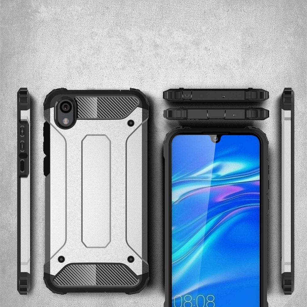 Capa de armadura híbrida capa resistente e resistente para Xiaomi Redmi 7A prata