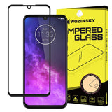 Protetor de tela super resistente de vidro temperado Wozinsky totalmente coberto com moldura compatível para Motorola One Zoom preto