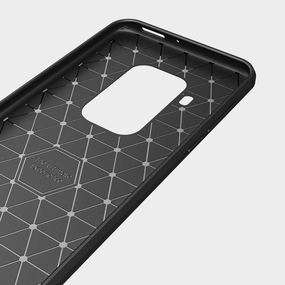 Capa carbono Capa flexível de TPU para Motorola Moto One Pro  -  Zoom preto