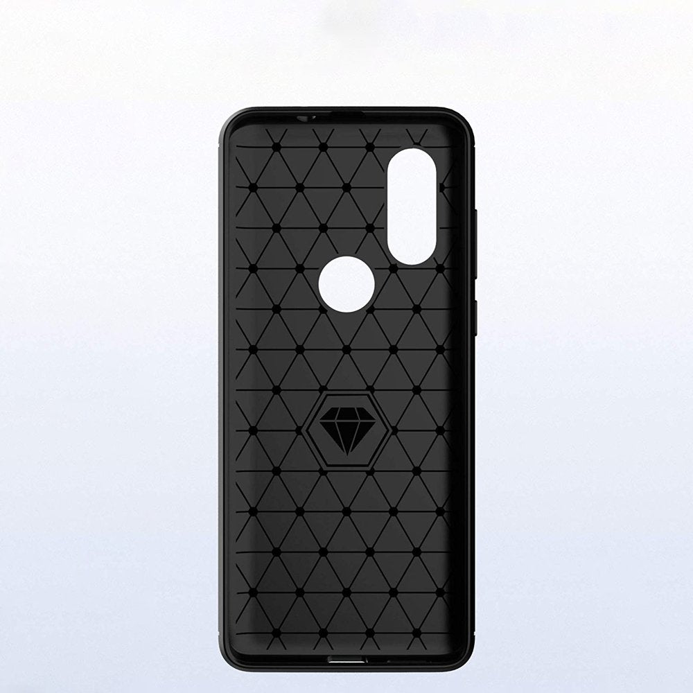 Capa carbono Capa flexível de TPU para Motorola One Action preta
