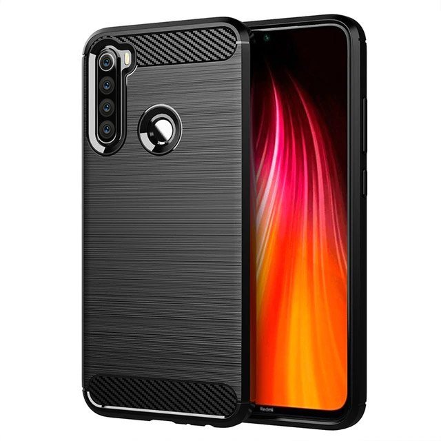 Capa carbono Capa flexível de TPU para Xiaomi Redmi Note 8 preta