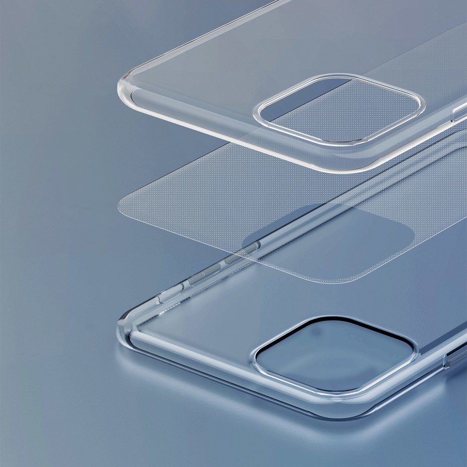 Baseus Simple Series Capa em gel transparente TPU para iPhone 11 preto (5ARAPIPH61S-01)
