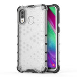 Capa de armadura de favo de mel com pára-choque de TPU para Samsung Galaxy A40 transparente