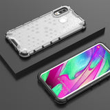 Capa de armadura de favo de mel com pára-choque de TPU para Samsung Galaxy A40 transparente