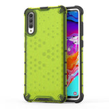 Capa de armadura de favo de mel com pára-choque de TPU para Samsung Galaxy A70 verde