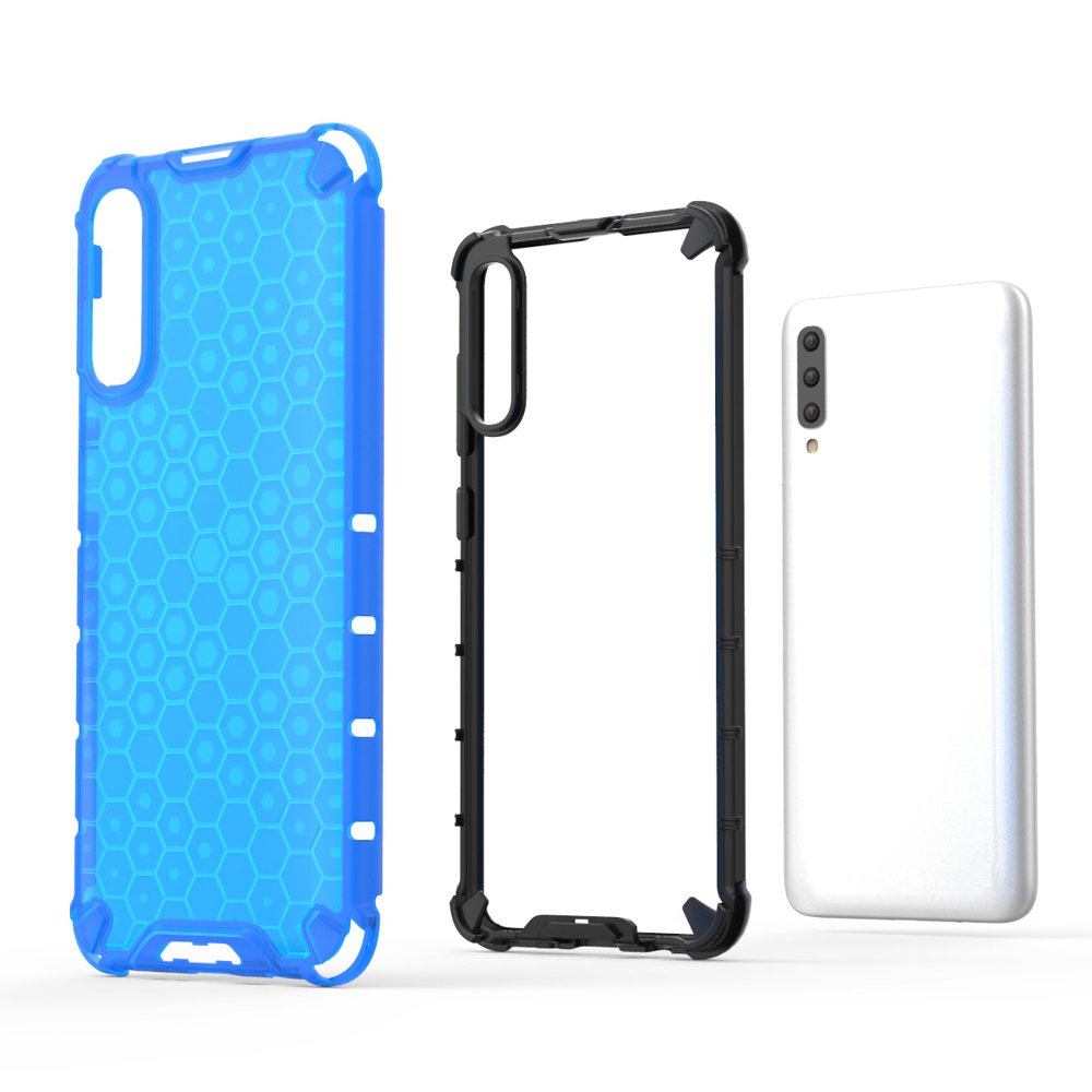 Capa de armadura de favo de mel com pára-choque de TPU para Samsung Galaxy A70 verde