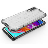 Capa de armadura de favo de mel com pára-choque de TPU para Samsung Galaxy A70 transparente