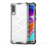 Capa de armadura de favo de mel com pára-choque de TPU para Samsung Galaxy A70 transparente