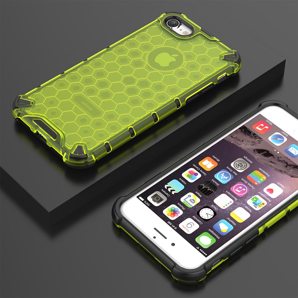 Capa de armadura de favo de mel com amortecedor de TPU para iPhone 8  -  iPhone 7 verde