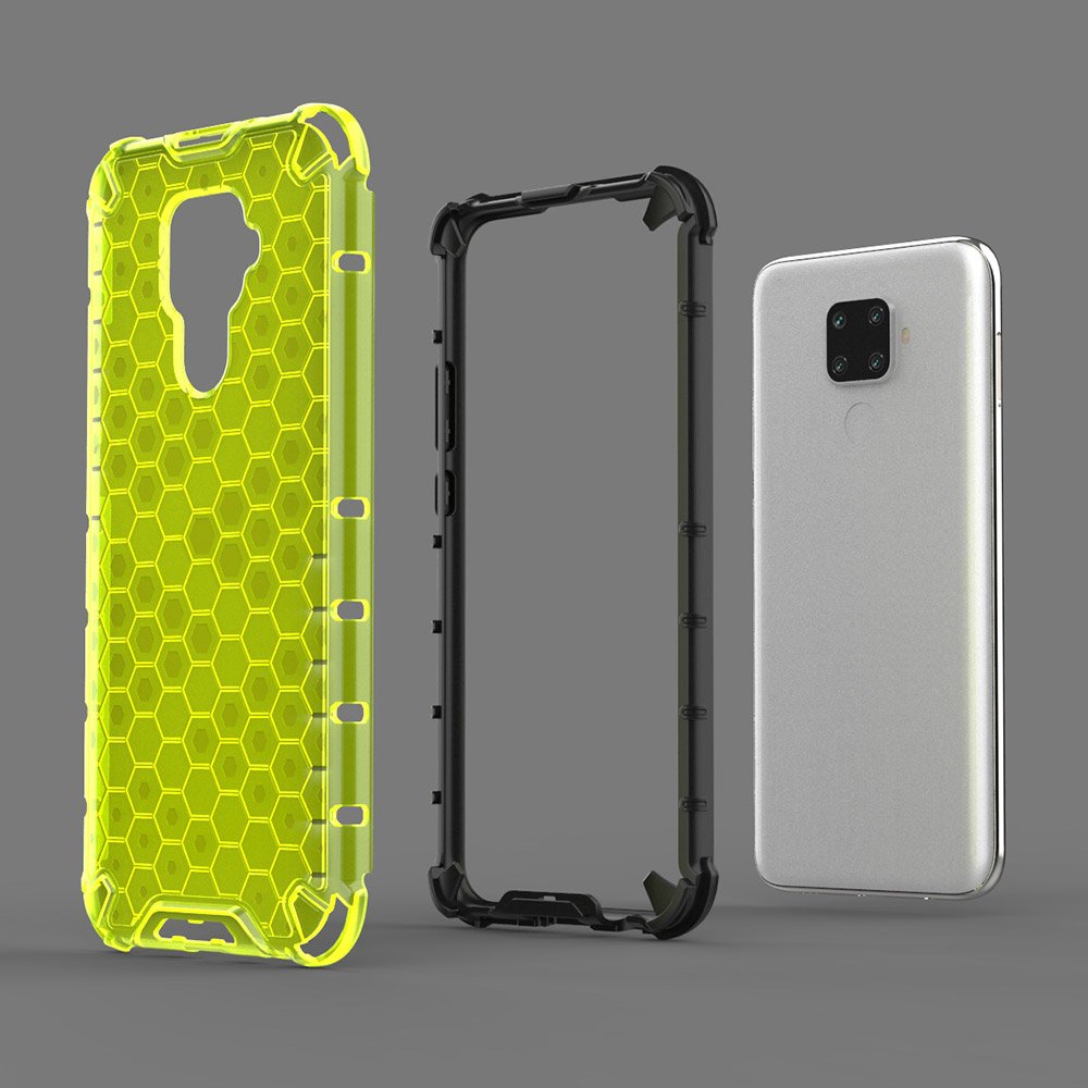 Capa de armadura de favo de mel com pára-choque de TPU para Huawei Mate 30 Lite  -  Huawei Nova 5i Pro preto