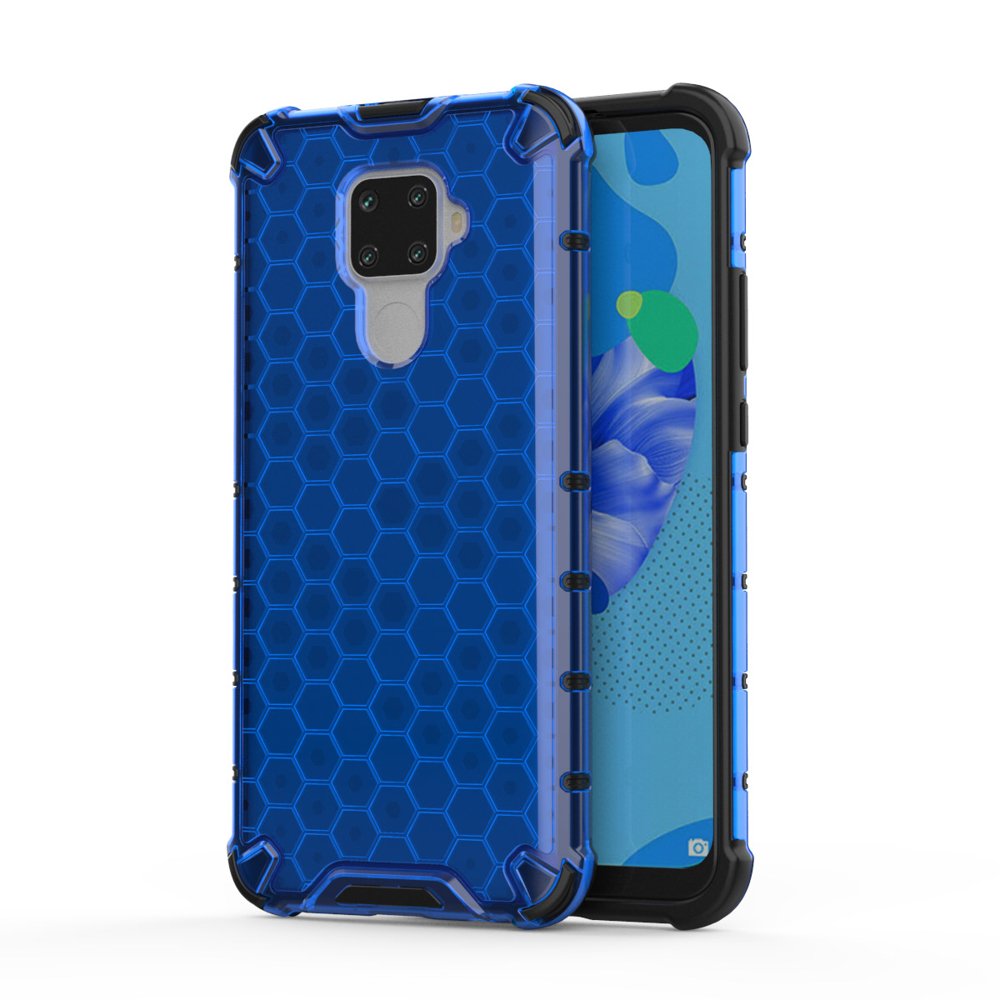 Capa de armadura de favo de mel com proteção de TPU para Huawei Mate 30 Lite  -  Huawei Nova 5i Pro azul