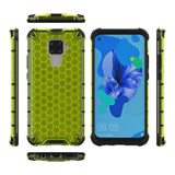 Capa de armadura de favo de mel com pára-choque de TPU para Huawei Mate 30 Lite  -  Huawei Nova 5i Pro verde