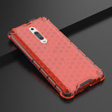 Capa de armadura de favo de mel com pára-choque de TPU para Xiaomi Mi 9T  -  Xiaomi Mi 9T Pro vermelho