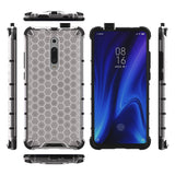 Capa de armadura em caixa de favo de mel com pára-choque de TPU para Xiaomi Mi 9T  -  Xiaomi Mi 9T Pro transparente