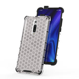 Capa de armadura em caixa de favo de mel com pára-choque de TPU para Xiaomi Mi 9T  -  Xiaomi Mi 9T Pro transparente