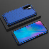 Capa de armadura de favo de mel com pára-choque de TPU para Huawei P30 Pro azul