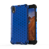 Capa de armadura em caixa de favo de mel com pára-choque de TPU para Xiaomi Redmi 7A azul