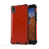 Capa de armadura em caixa de favo de mel com pára-choque de TPU para Xiaomi Redmi 7A vermelho