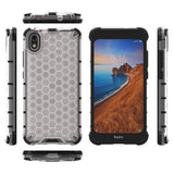 Capa de armadura de favo de mel com pára-choque de TPU para Xiaomi Redmi 7A transparente