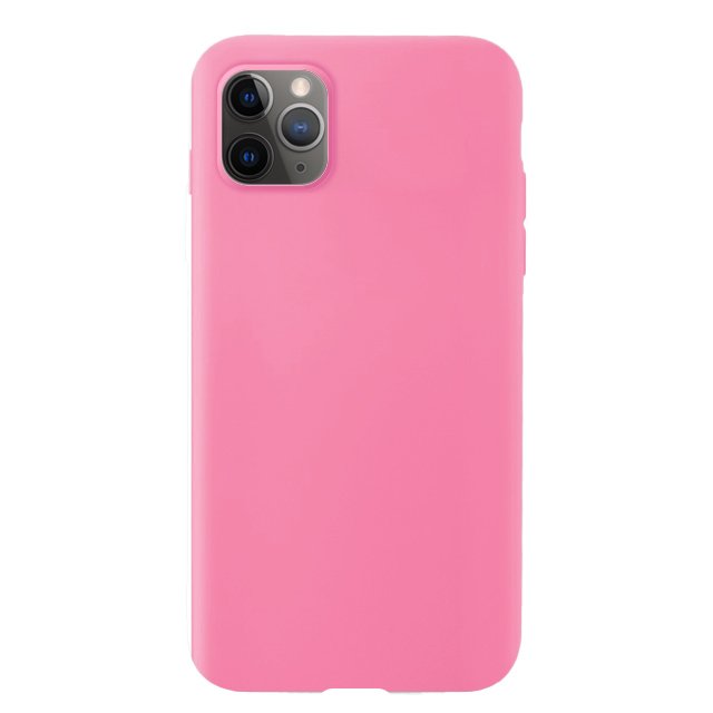 Capa de silicone com capa de borracha flexível macia para iPhone 11 Pro Max rosa