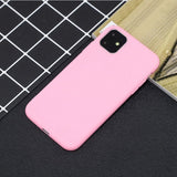 Capa de silicone com capa de borracha flexível macia para iPhone 11 Pro rosa