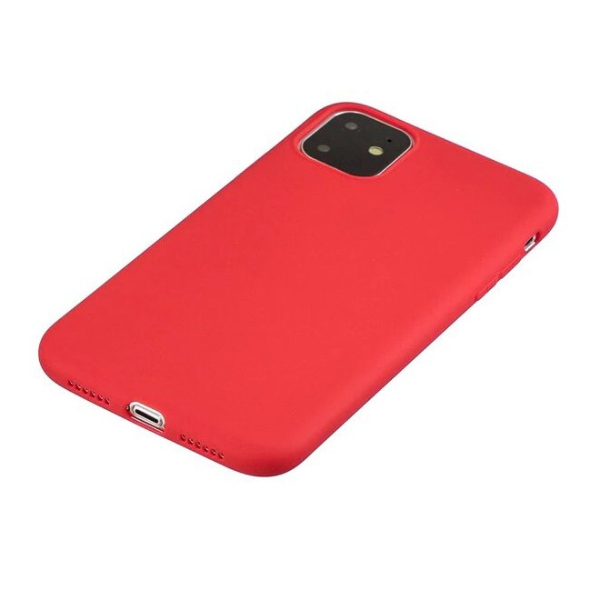 Capa de silicone com capa de borracha flexível macia para iPhone 11 Pro vermelho