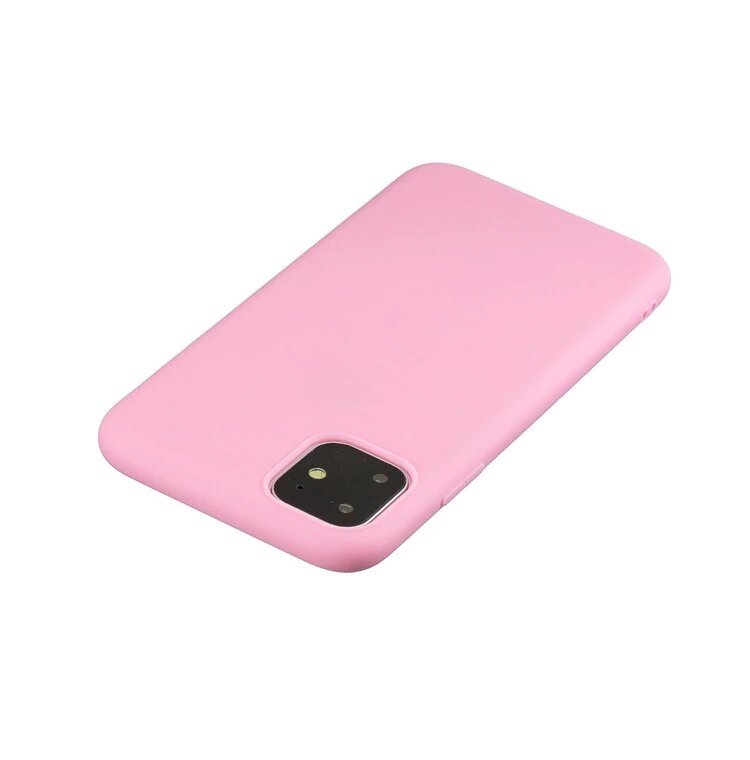 Capa de silicone com capa de borracha flexível macia para iPhone 11 rosa