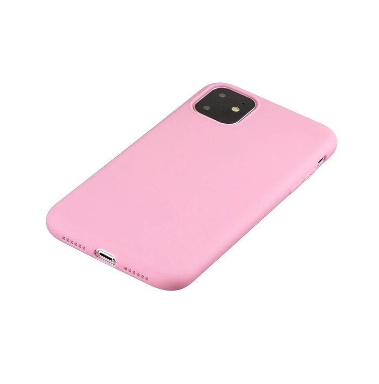 Capa de silicone com capa de borracha flexível macia para iPhone 11 rosa