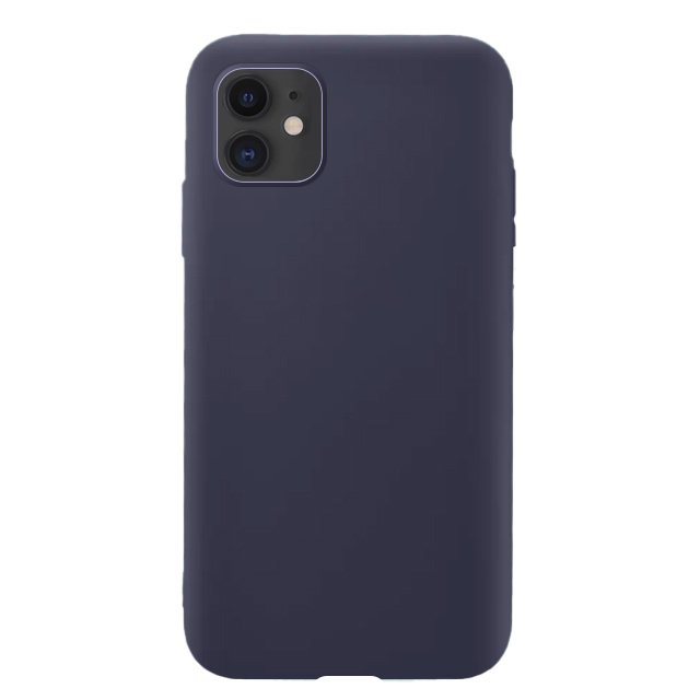 Capa de silicone com capa de borracha flexível macia para iPhone 11 azul escuro
