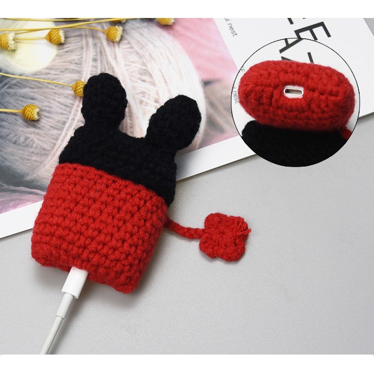 Caixa estojo de silicone para Auriculares AirPods 2gen  -  1gen com gorro de lã para frango