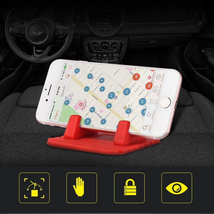 Suporte de silicone para telefone para carro painel mesa suporte vermelho