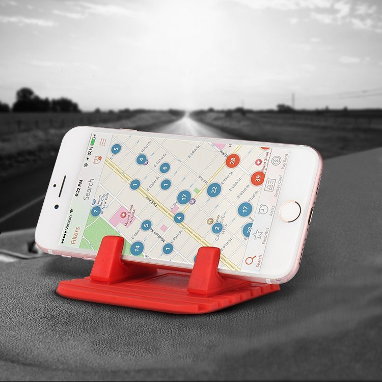 Suporte de silicone para telefone para carro painel mesa suporte vermelho