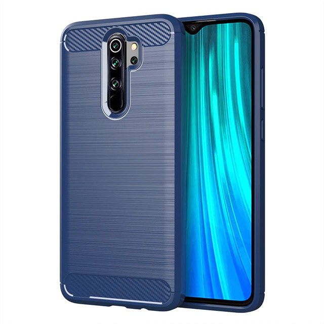 Capa carbono Capa flexível de TPU para Xiaomi Redmi Note 8 Pro azul