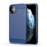 Capa carbono Capa flexível de TPU para iPhone 11 azul