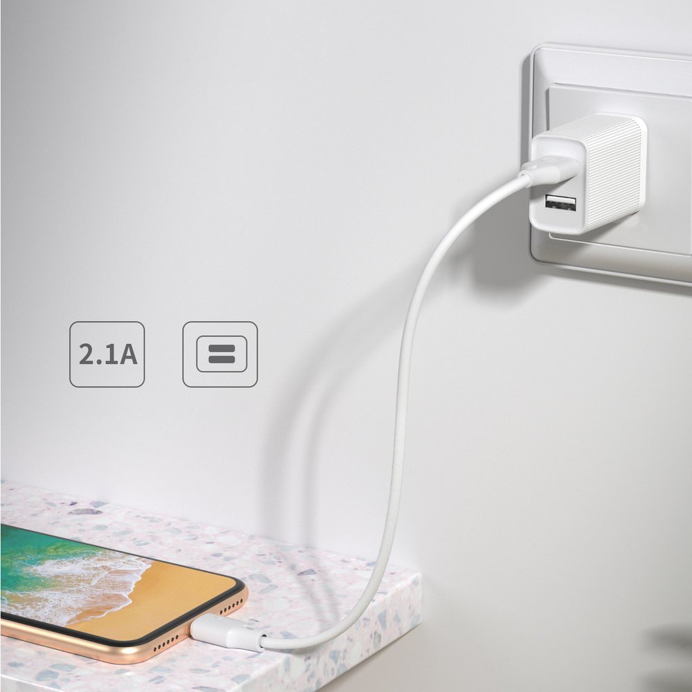 Adaptador UE de carregador Kingkong 2x USB 2.1A branco (WP-U79 branco)
