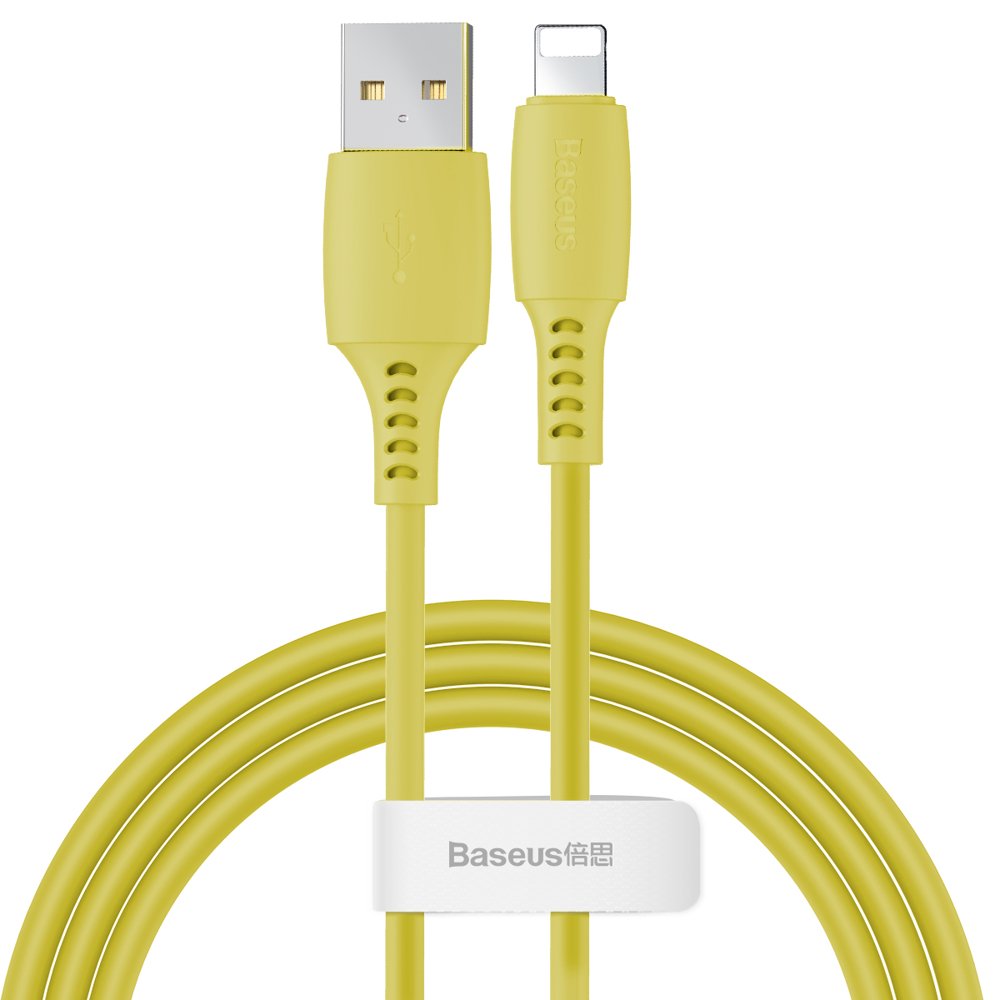 Baseus Colorido Cabo USB  -  Lightning 2.4A 1.2m amarelo (CALDC-0Y)