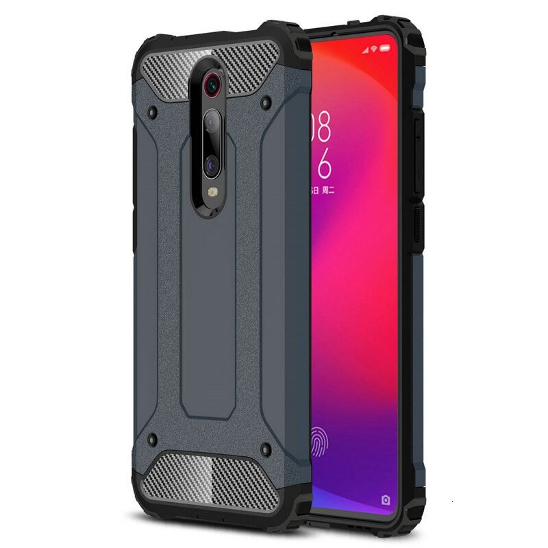 Capa de armadura híbrida resistente e resistente para Xiaomi Redmi 8 azul