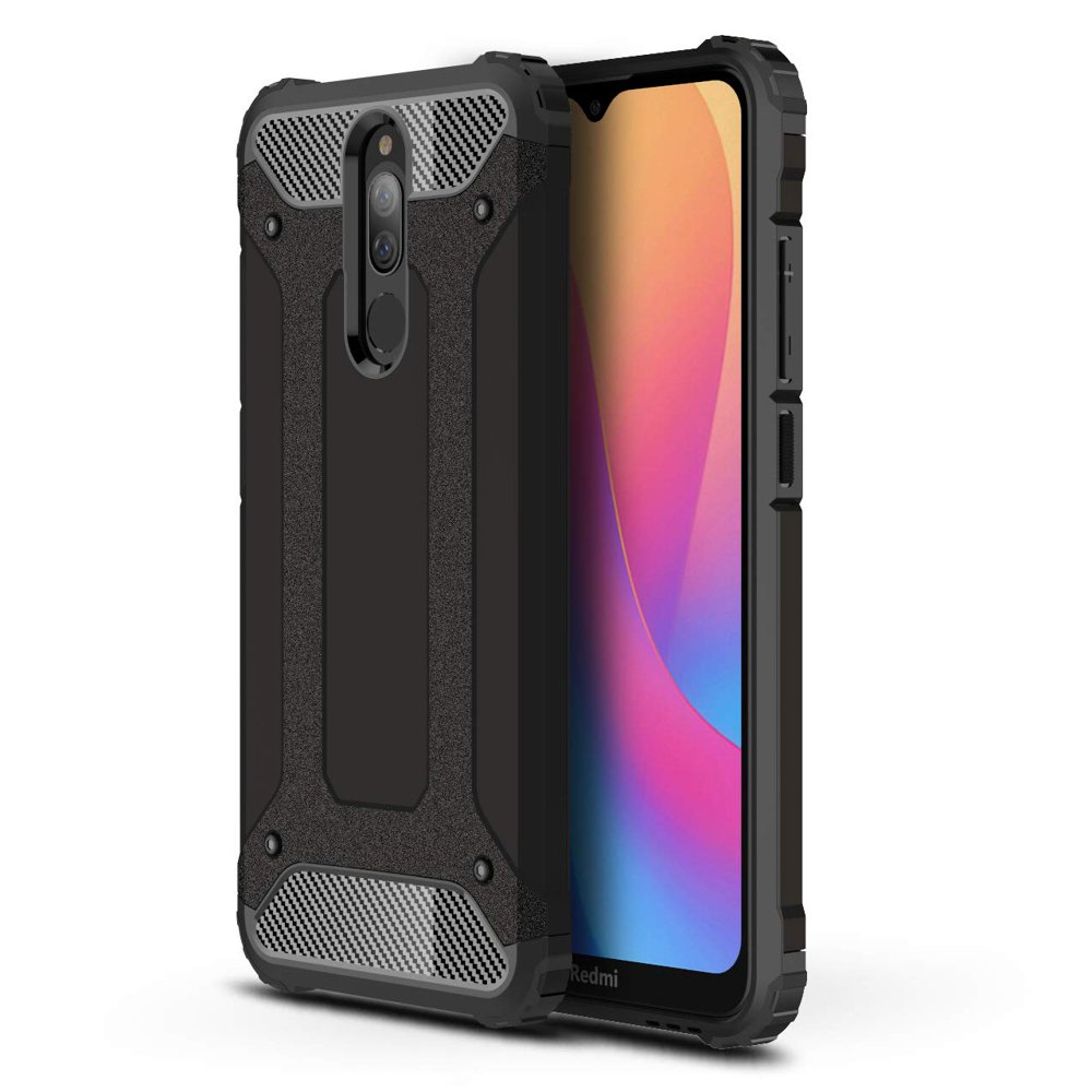 Capa de armadura híbrida capa resistente e resistente para Xiaomi Redmi 8A preto