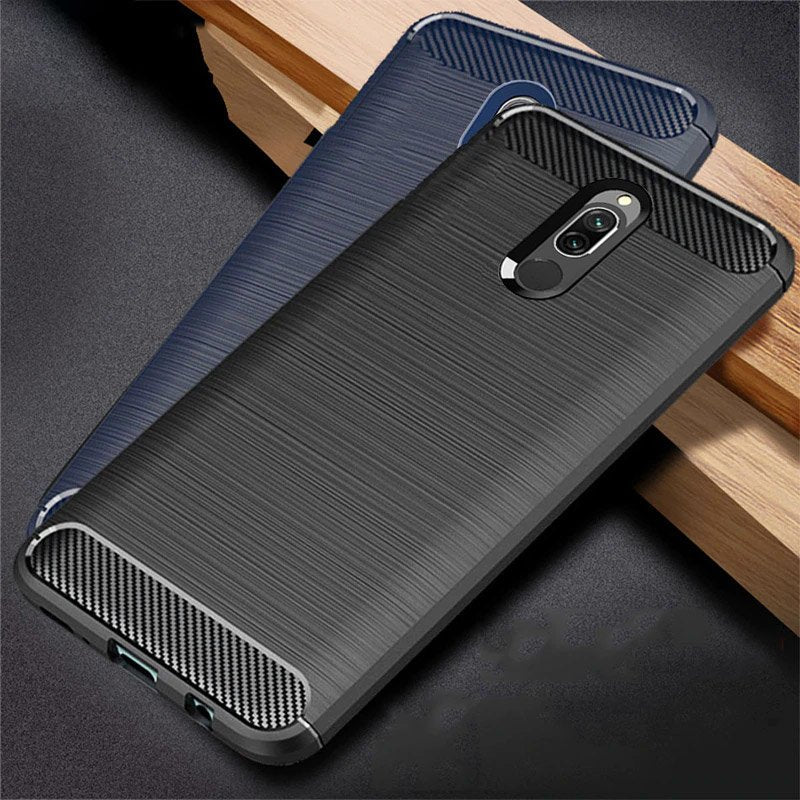 Capa carbono Capa flexível de TPU para Xiaomi Redmi 8 preta