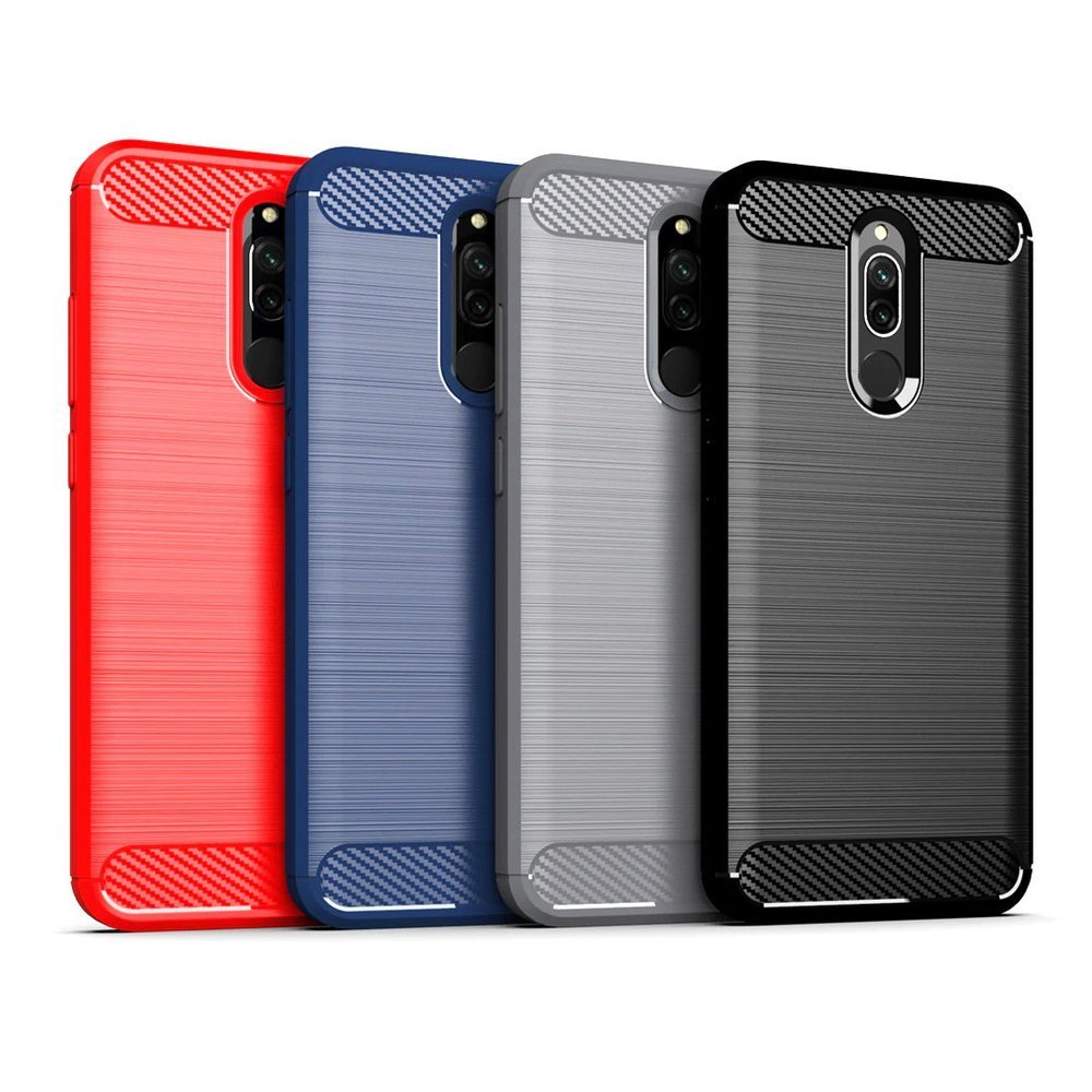 Capa carbono Capa flexível de TPU para Xiaomi Redmi 8 preta