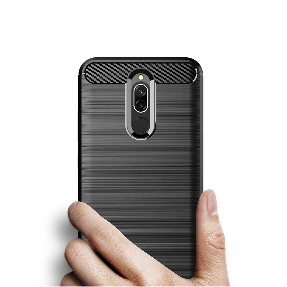 Capa carbono Capa flexível de TPU para Xiaomi Redmi 8 preta